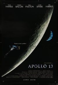 8c065 APOLLO 13 advance 1sh 1995 Ron Howard directed, Tom Hanks, image of module in moon's orbit!
