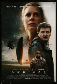 8c070 ARRIVAL advance DS 1sh 2016 Amy Adams, Jeremy Renner, Forest Whitaker, great sci-fi image!