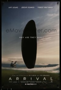 8c071 ARRIVAL teaser DS 1sh 2016 Amy Adams, Jeremy Renner, Forest Whitaker, great sci-fi image!