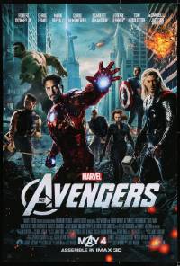 8c079 AVENGERS IMAX advance DS 1sh 2012 Robert Downey Jr & The Hulk, assemble 2012!