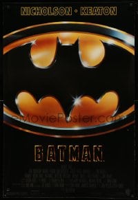 8c093 BATMAN style C 1sh 1989 directed by Tim Burton, Nicholson, Keaton, cool image of Bat logo!