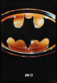 8c095 BATMAN teaser 1sh 1989 directed by Tim Burton, cool image of Bat logo, matte finish!