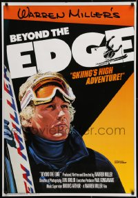 8c128 BEYOND THE EDGE 1sh 1987 Warren Miller skiing sports documentary, high adventure!