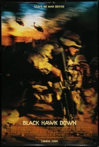 8c134 BLACK HAWK DOWN advance DS 1sh 2001 Ridley Scott, leave no man behind!