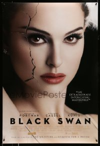 8c136 BLACK SWAN style F int'l DS 1sh 2010 image of cracked ballet dancer Natalie Portman!