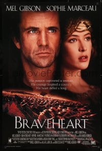 8c150 BRAVEHEART style C int'l DS 1sh 1995 Mel Gibson as William Wallace & Sophie Marceau!