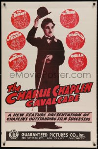 8c173 CHARLIE CHAPLIN CAVALCADE 1sh R1940s The Fireman, Behind the Screen, cool art of Chaplin!