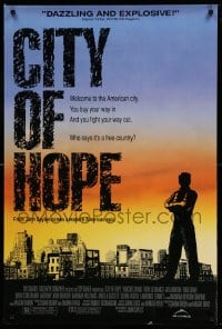 8c184 CITY OF HOPE 1sh 1991 John Sayles, you buy your way in and fight your way out!