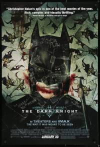 8c220 DARK KNIGHT advance DS 1sh R2009 Bale as Batman, playing card collage image from the wilding!