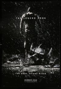 8c226 DARK KNIGHT RISES teaser DS 1sh 2012 Tom Hardy as Bane, cool image of broken mask in the rain!