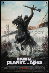 8c227 DAWN OF THE PLANET OF THE APES style C advance DS 1sh 2014 great image of ape on horseback!