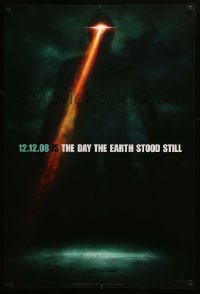 8c228 DAY THE EARTH STOOD STILL style B teaser DS 1sh 2008 Keanu Reeves, cool sci-fi image of Gort!