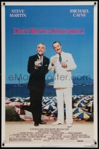 8c240 DIRTY ROTTEN SCOUNDRELS 1sh 1988 wacky Steve Martin & Michael Caine, directed by Frank Oz!