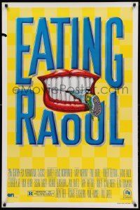 8c254 EATING RAOUL style B 1sh 1982 classic Paul Bartel black comedy, great foot-in-mouth art!