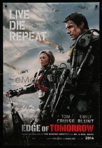 8c256 EDGE OF TOMORROW teaser DS 1sh 2014 Tom Cruise & Emily Blunt, live, die, repeat, 2014 style!