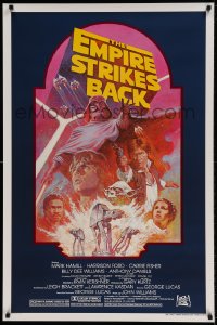 8c260 EMPIRE STRIKES BACK studio style 1sh R1982 George Lucas sci-fi classic, artwork by Tom Jung!