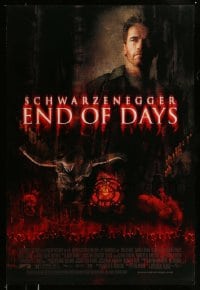 8c261 END OF DAYS DS 1sh 1999 grizzled Arnold Schwarzenegger, cool creepy horror images!