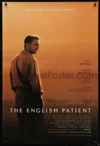 8c266 ENGLISH PATIENT DS 1sh 1997 Ralph Fiennes, in memory, love lives forever, Best Picture Winner!