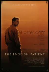 8c263 ENGLISH PATIENT 1sh 1997 Ralph Fiennes, in memory, love lives forever, Best Picture Winner!