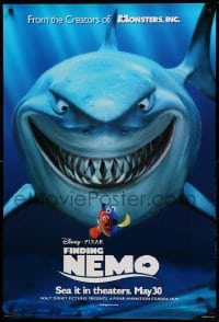 8c302 FINDING NEMO advance DS 1sh 2003 best Disney & Pixar animated fish movie, huge image of Bruce!