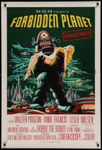 8c317 FORBIDDEN PLANET 1sh R2006 classic art of Robby the Robot carrying sexy Anne Francis!