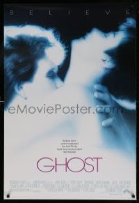 8c337 GHOST 1sh 1990 classic romantic close up of dead Patrick Swayze & sexy Demi Moore!