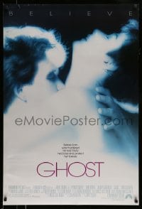 8c338 GHOST DS 1sh 1990 classic romantic close up of dead Patrick Swayze & sexy Demi Moore!