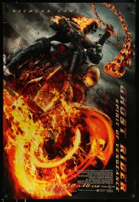 8c339 GHOST RIDER: SPIRIT OF VENGEANCE advance DS 1sh 2012 Nicolas Cage, fiery motorcycle!