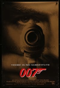 8c362 GOLDENEYE 1sh 1995 image of Pierce Brosnan as secret agent James Bond 007, gun close up!