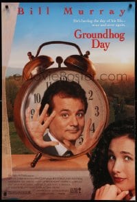 8c379 GROUNDHOG DAY 1sh 1993 Bill Murray, Andie MacDowell, directed by Harold Ramis!