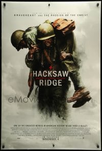 8c387 HACKSAW RIDGE advance DS 1sh 2016 Andrew Garfield as PFC Desmond Doss, directed by Mel Gibson!
