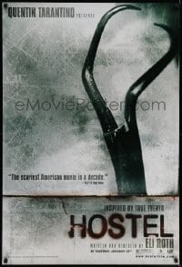 8c423 HOSTEL teaser DS 1sh 2005 Jay Hernandez, creepy image from Eli Roth gore-fest!