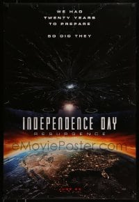 8c457 INDEPENDENCE DAY RESURGENCE style A teaser DS 1sh 2016 Monroe, King, spaceship over earth!