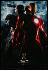 8c473 IRON MAN 2 teaser DS 1sh 2010 Marvel, Robert Downey Jr in title role, cool suits back to back!