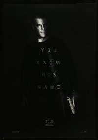 8c485 JASON BOURNE teaser DS 1sh 2016 great image of Matt Damon in the title role with gun!
