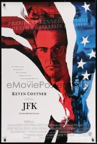 8c488 JFK advance DS 1sh 1991 directed by Oliver Stone, Kevin Costner as Jim Garrison!