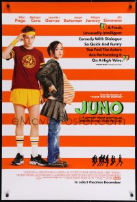 8c491 JUNO style A advance DS 1sh 2007 Ellen Page, Michael Cera, Diablo Cody, Jason Reitman directed