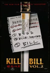 8c501 KILL BILL: VOL. 2 teaser 1sh 2004 Uma Thurman, Quentin Tarantino directed, hit list & katana!