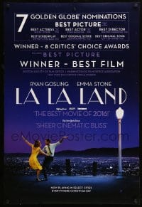 8c523 LA LA LAND awards DS 1sh 2016 Ryan Gosling, Emma Stone, 7 Golden Globe Nominations!