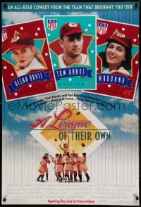 8c538 LEAGUE OF THEIR OWN advance DS 1sh 1992 Tom Hanks, Madonna, Geena Davis, women's baseball!