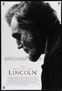 8c553 LINCOLN advance DS 1sh 2012 Daniel Day-Lewis Best Actor Academy Award winner, Spielberg!