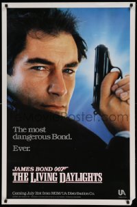8c560 LIVING DAYLIGHTS teaser 1sh 1987 Timothy Dalton as the most dangerous James Bond ever!