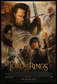 8c574 LORD OF THE RINGS: THE RETURN OF THE KING advance DS 1sh 2003 Jackson, cast montage!