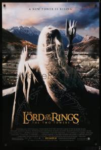 8c576 LORD OF THE RINGS: THE TWO TOWERS advance DS 1sh 2002 J.R.R. Tolkien, Christopher Lee!