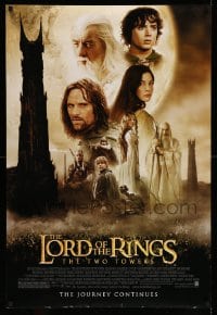 8c577 LORD OF THE RINGS: THE TWO TOWERS DS 1sh 2002 Peter Jackson epic, montage of cast!