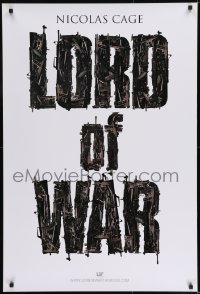 8c578 LORD OF WAR teaser 1sh 2005 Nicolas Cage, cool gun title mosaic!