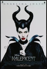 8c593 MALEFICENT advance DS 1sh 2014 cool close-up image of sexy Angelina Jolie in title role!