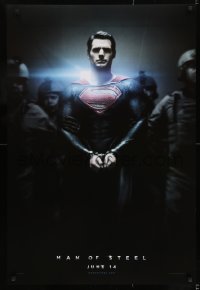 8c599 MAN OF STEEL teaser DS 1sh 2013 Henry Cavill in the title role as Superman handcuffed!