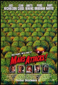 8c603 MARS ATTACKS! int'l advance 1sh 1996 directed by Tim Burton, great image of brainy aliens!