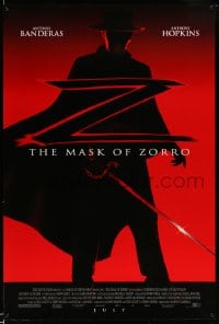 8c605 MASK OF ZORRO advance DS 1sh 1998 Antonio Banderas, Catherine Zeta-Jones, Anthony Hopkins